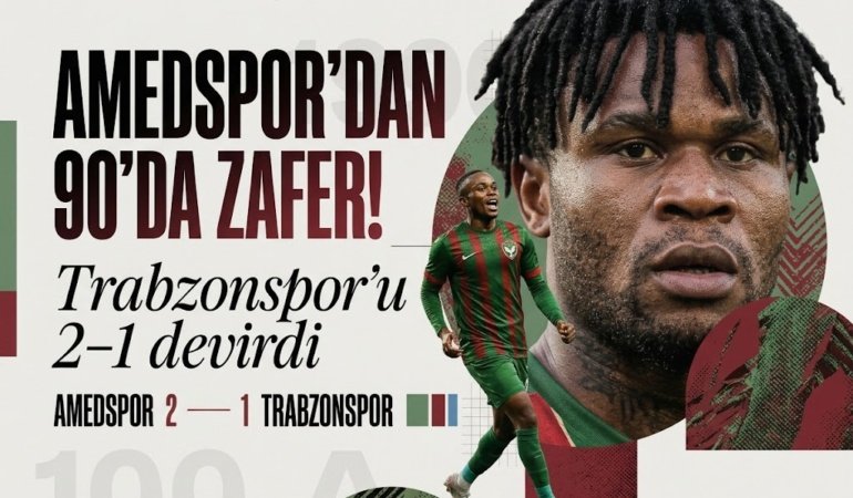 Amedspor’dan 90’da zafer! Trabzonspor’u 2-1 devirdi
