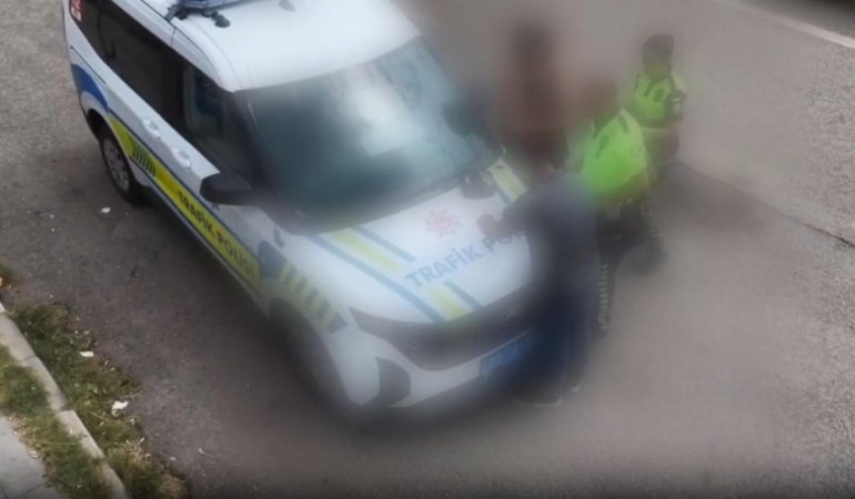 Trafik uygulamasından kaçan sürücü dronla takip edilerek yakalandı