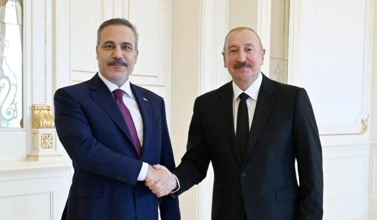 Bakan Fidan, Azerbaycan Cumhurbaşkanı Aliyev tarafından kabul edildi