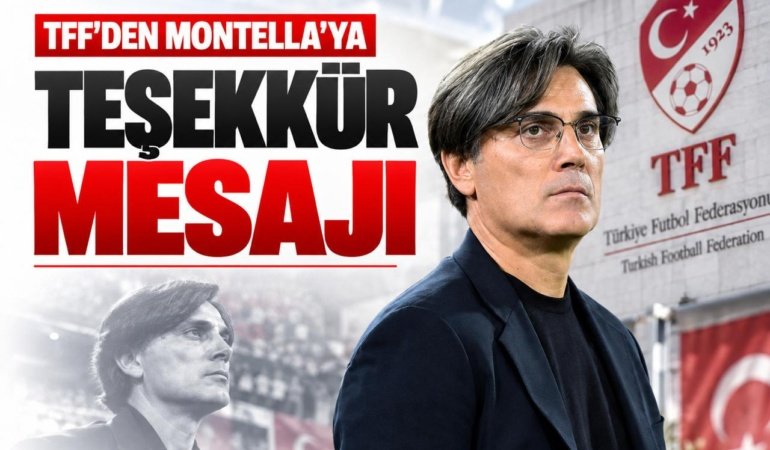 TFF'den Vincenzo Montella'ya teşekkür mesajı